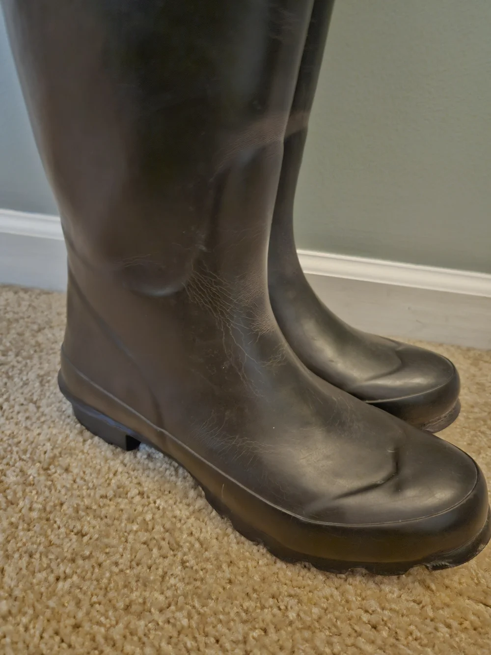 Henri Bendel Black Rain Boots - Tall Black Waterproof Boots Women's Size 9